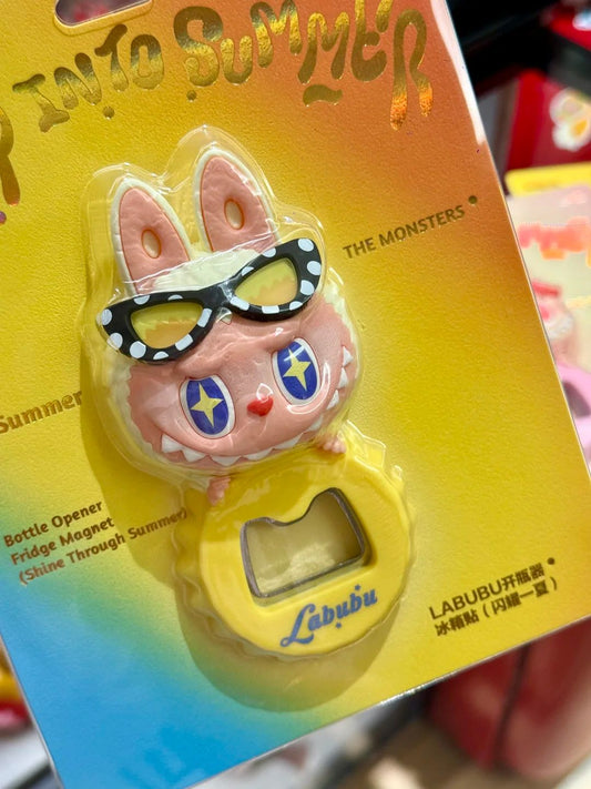 Labubu The Monsters Jump Into Summer Series Bottle Opener Fridge Magnet