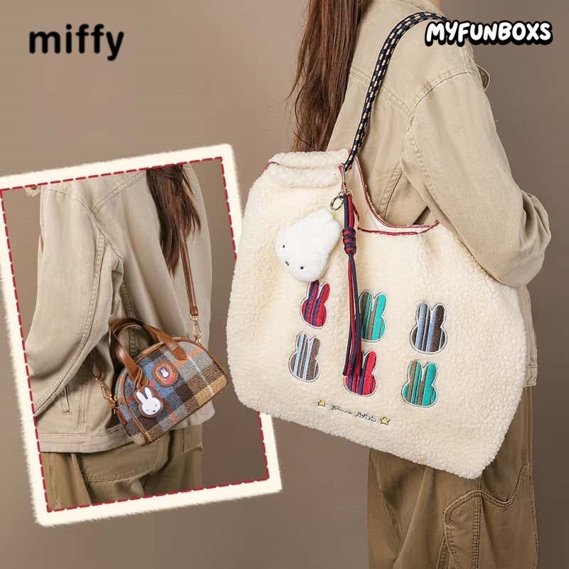 Miffy Embroidered Plush Tote Bag