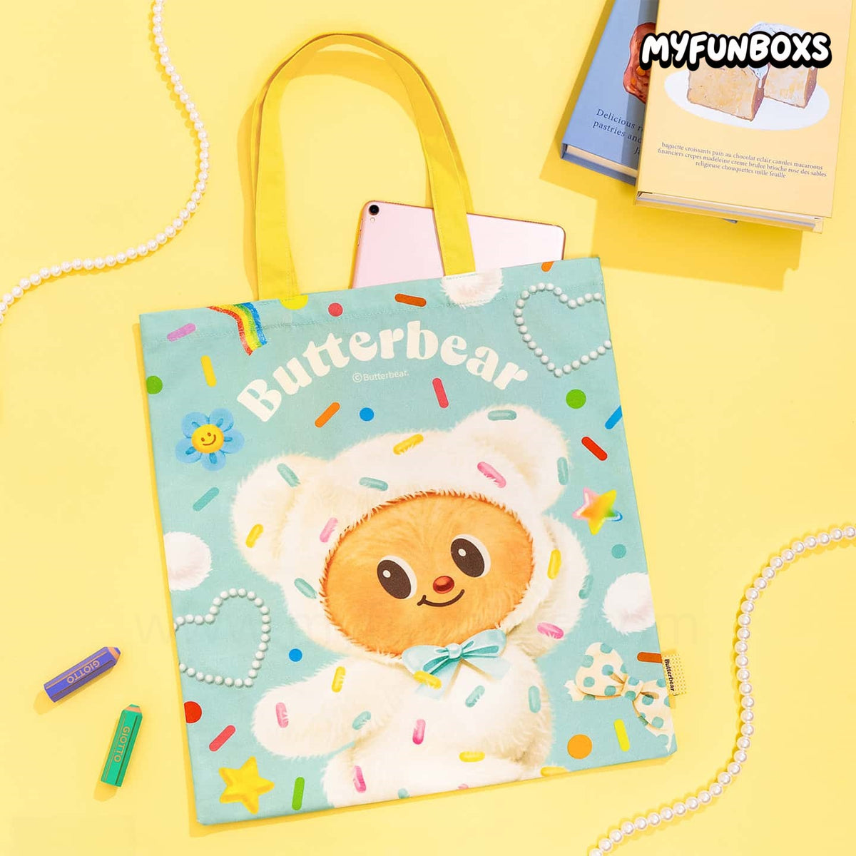 Butter Bear Candy Canvas Tote Bag