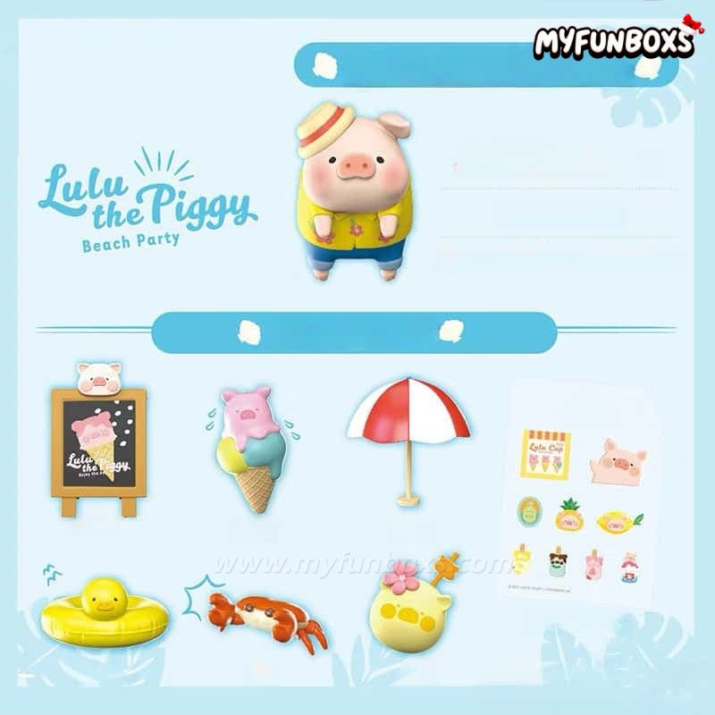 LuLu the Piggy Beach Party Ice Cream Van Scene Set