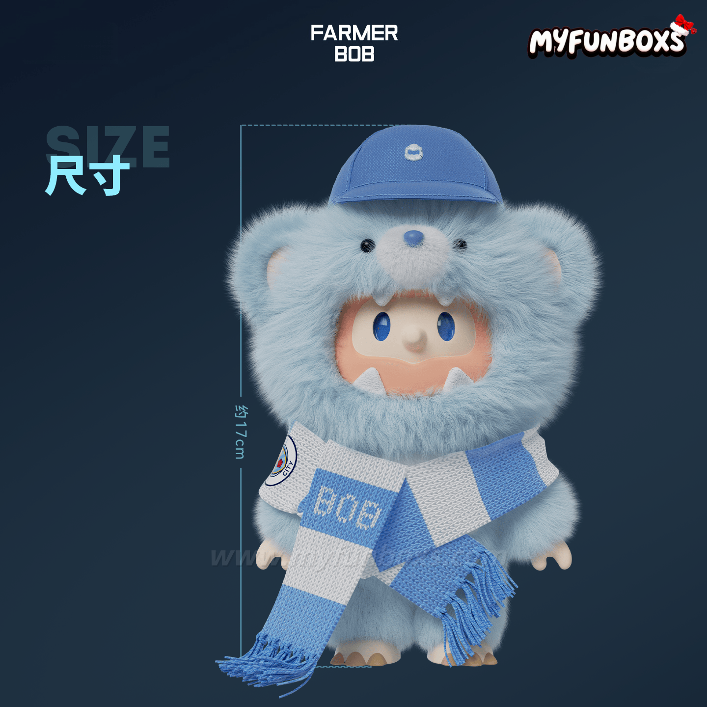 FARMER BOB Manchester City Bear Vinyl Plush Hanging Card