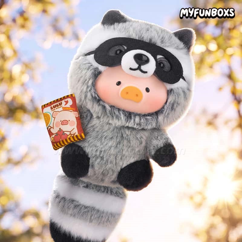 LuLu the Piggy Animal Party 2 Instant Noodles Thief Raccoon vinyl face plush keychain