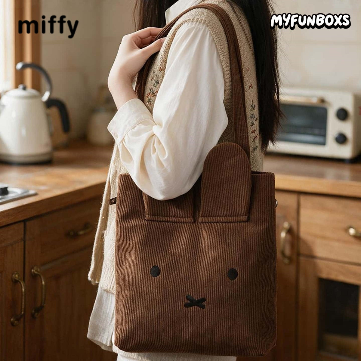 Miffy 3D Ear Corduroy Shoulder Bag