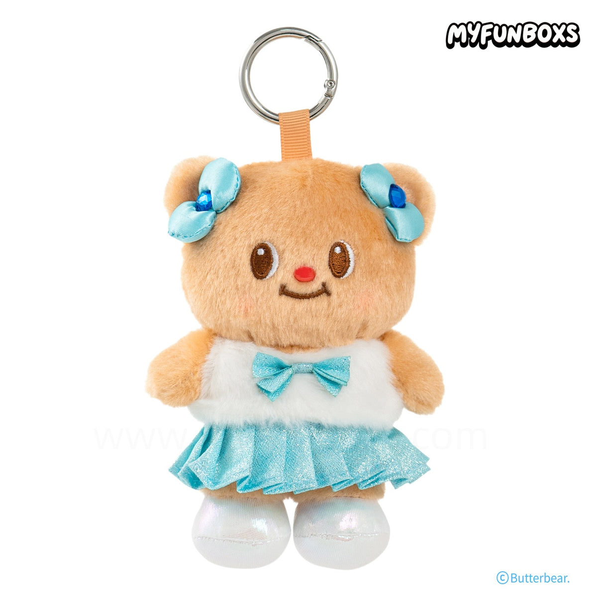 Butter Bear Bow Plush Keychain