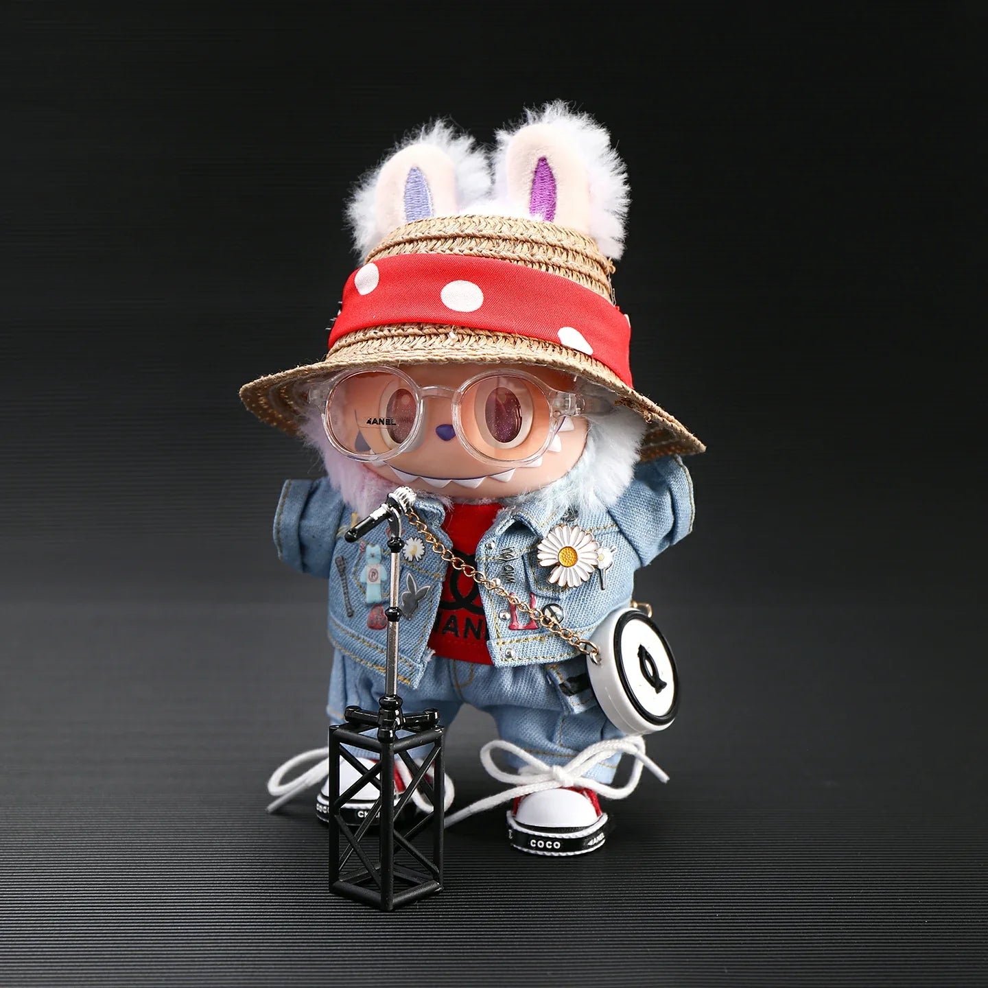 Designer GDragon Denim Set for Labubu
