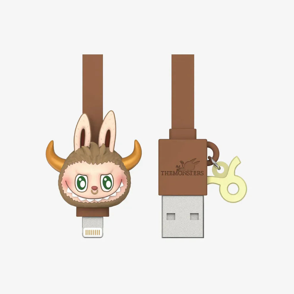 Brown horned Labubu The Monsters Constellation cable blind box