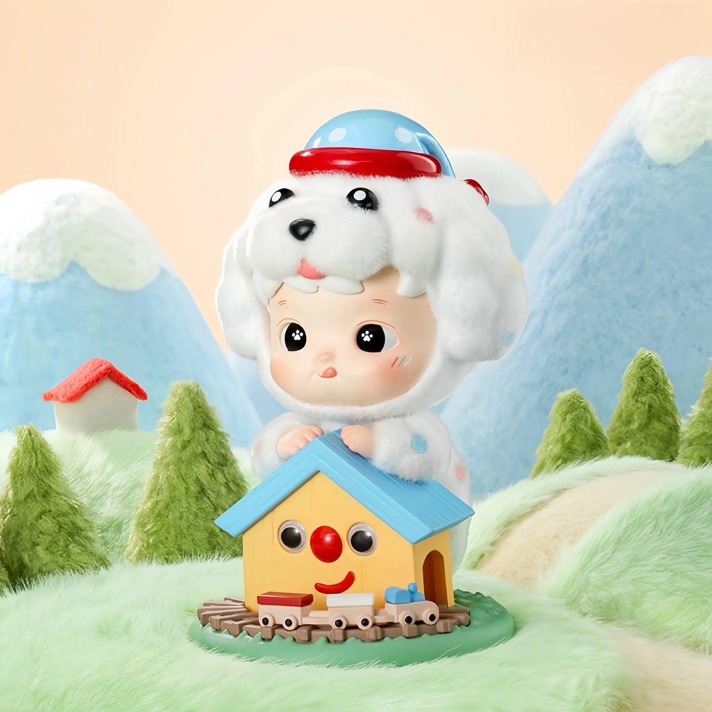 Hacipupu Fluffy Puppy Figure, Hanging Card