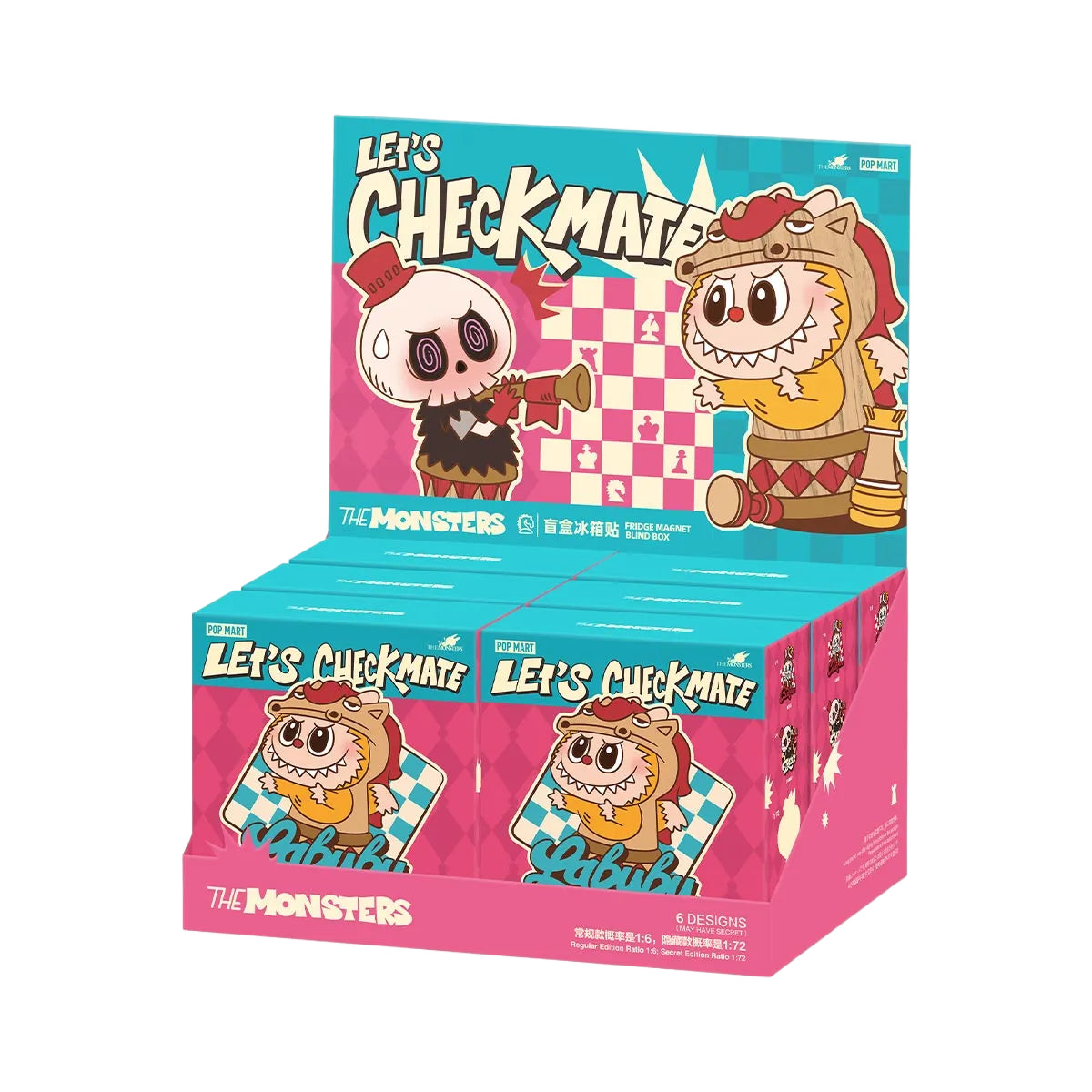 The Monsters Mischief Diary Series Figures Let's Checkmate Series Fridge Magnet Blind Box