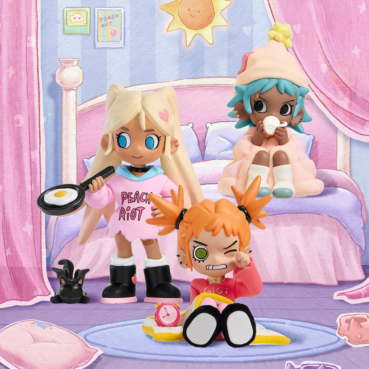 Lil Peach Riot Sleepover Series Figures