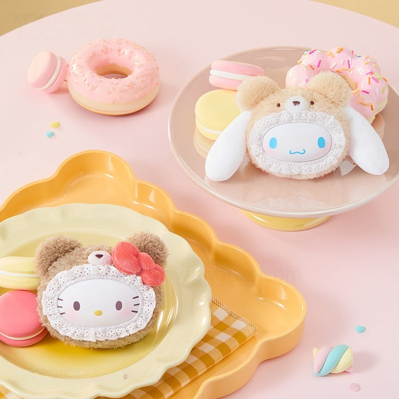 SANRIO Fluffy Teddy Bear Plush Keychain Gift Blind Box