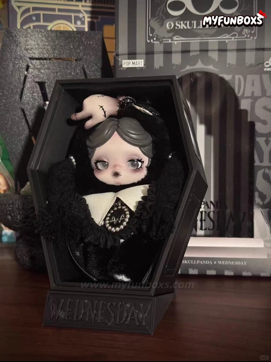 Skull Panda × Wednesday: Coffin Display Case