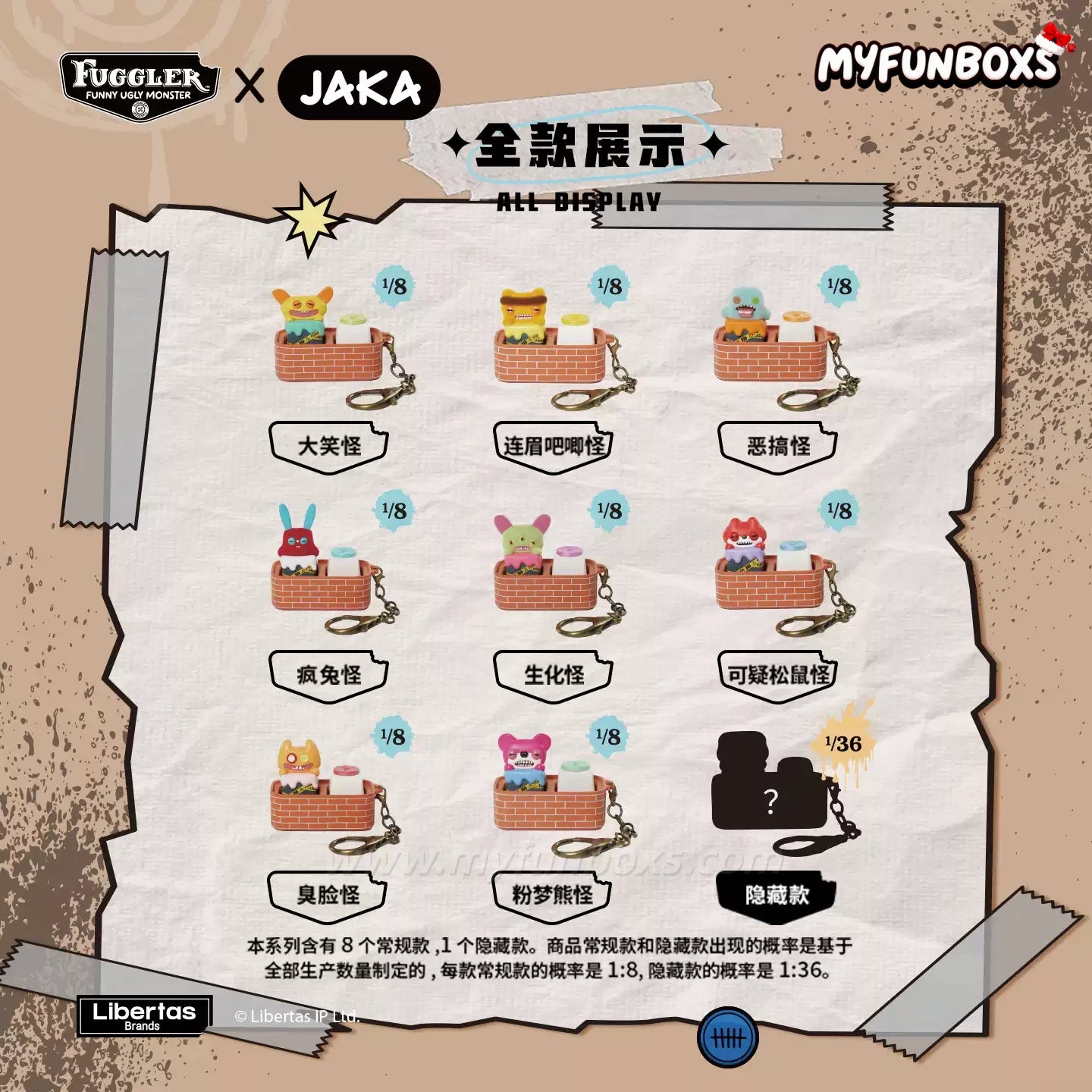 Fuggler ESC Key Stress Relief Keychain Blind Box Series