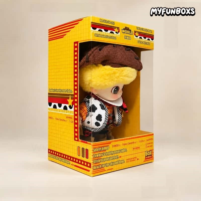 Handmade DIMOO × Pixar Sheriff Woody Plush Doll Display Case (Doll Not Included)