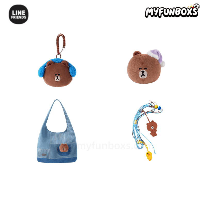 LINE FRIENDS Brown 15th Anniversary Plush Keychain – Soft Collectible