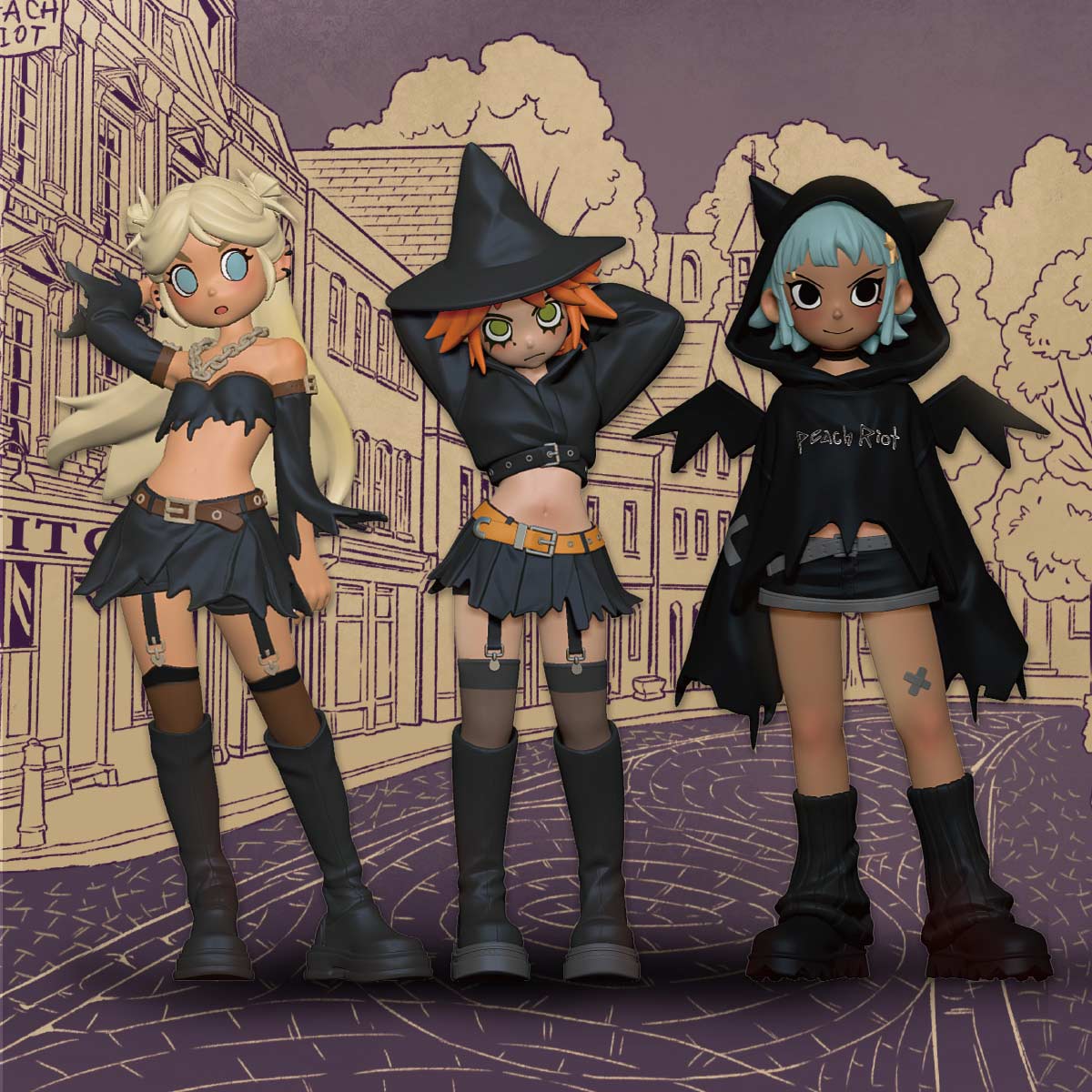 Peach Riot Witchy Punk Figures