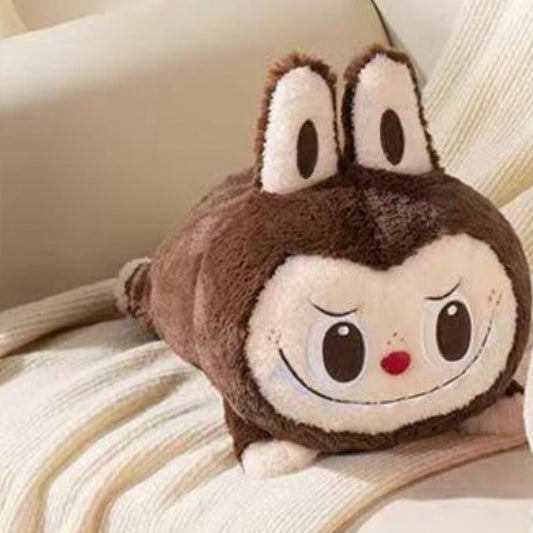The Momsters Classic Series-Labubu Sweet Sleep Lying Plush Doll Brown * 1(35CM)
