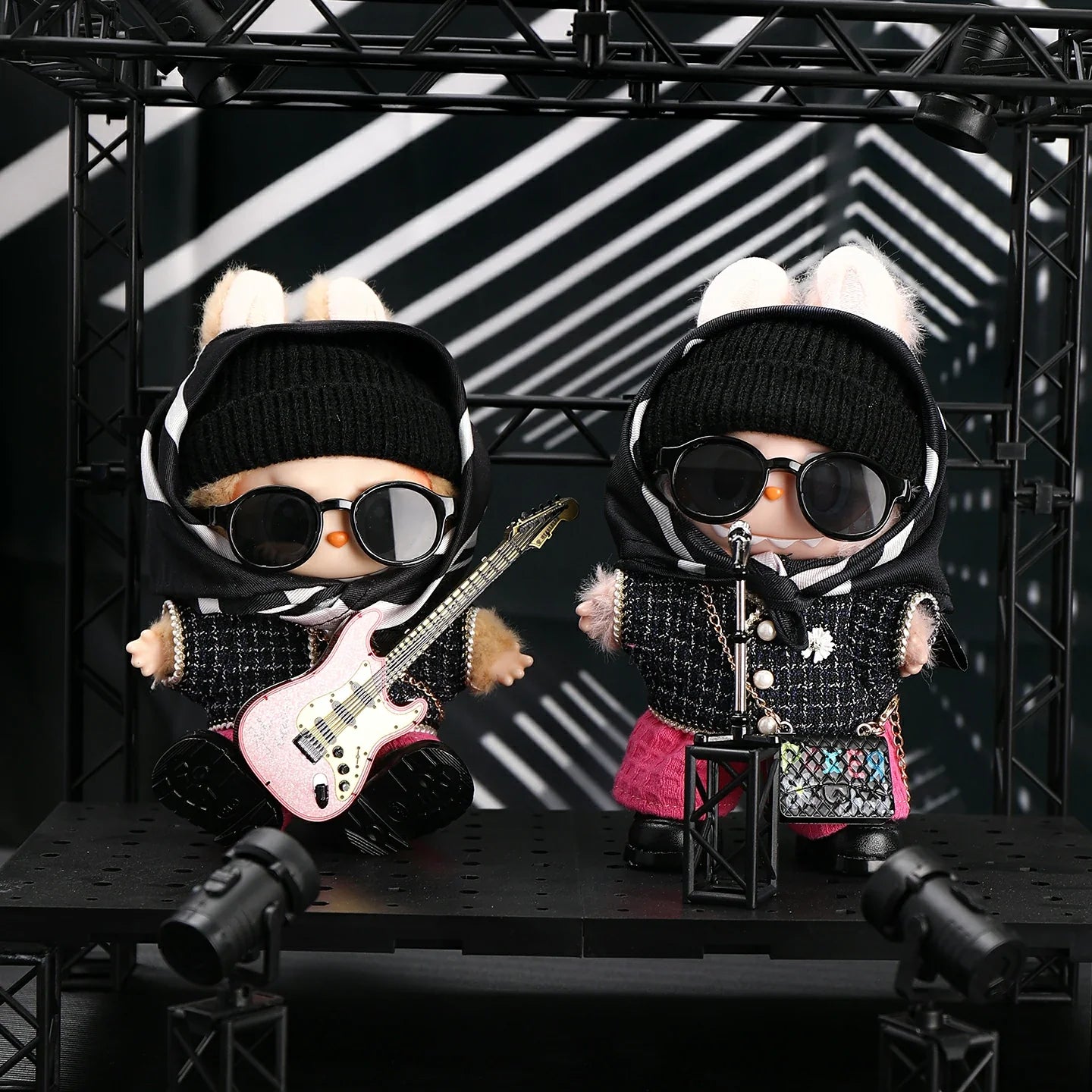 Labubu Doll Clothes - Black Skirt Outfit Set