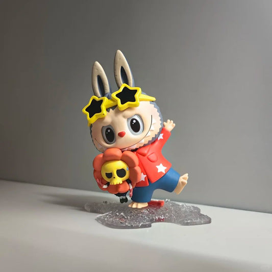 Labubu gives the wind a hug