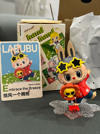 Labubu gives the wind a hug