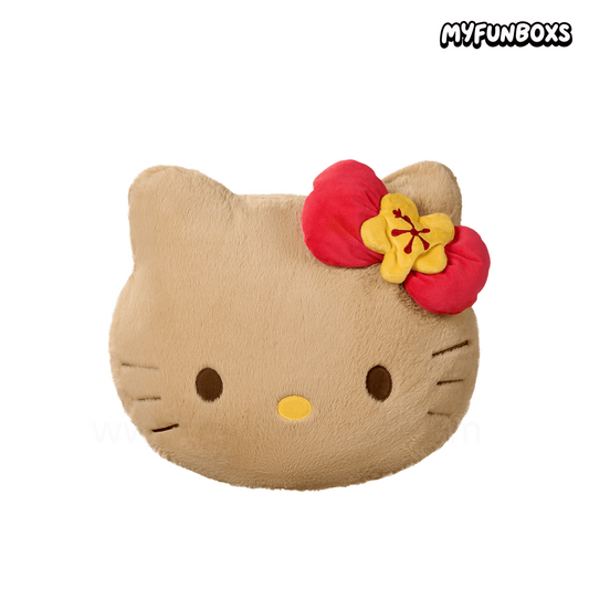 Sanrio Summer Black Skin 18-inch Hello Kitty head-shaped plush pillow