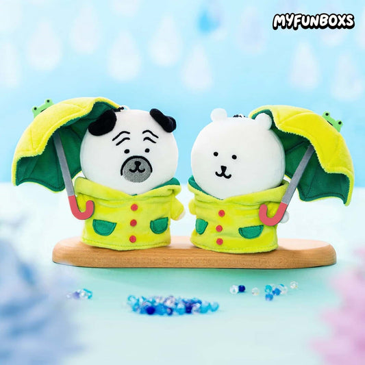 Joke Bear and Friends “It's Raining” Umbrella Pug Plush Keychain