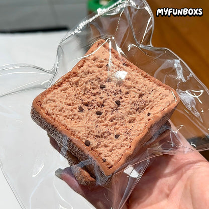 Chocolate Double-Layer Toast Squishy Stress Relief Toy