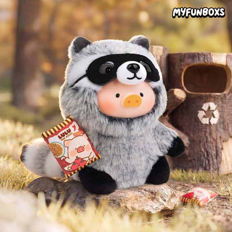 LuLu the Piggy Animal Party 2 Instant Noodles Thief Raccoon vinyl face plush keychain