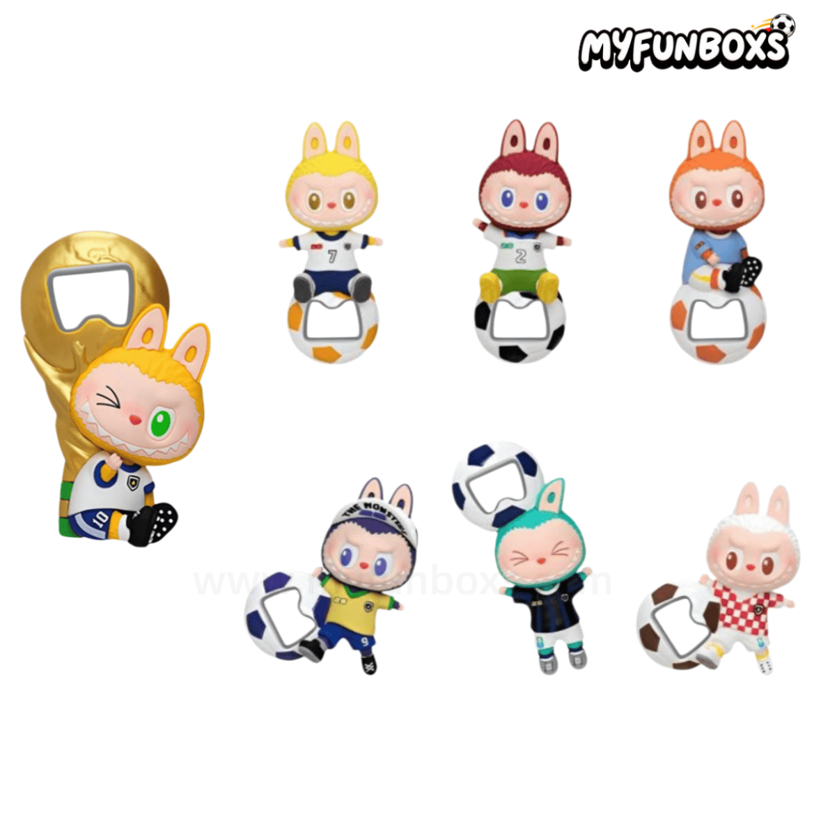 POP MART THE MONSTERS × FIFA Series bottle opener fridge magnet blind box