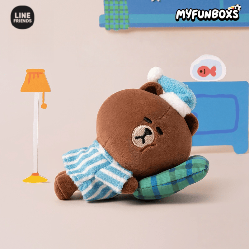 LINE FRIENDS Brown 15th Anniversary Plush Keychain – Soft Collectible