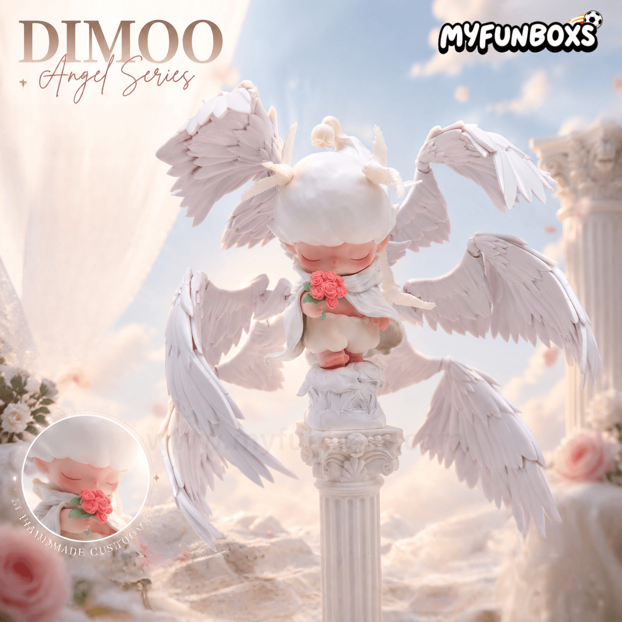 Handcrafted DIMOO Angel Figure Gift Box Set