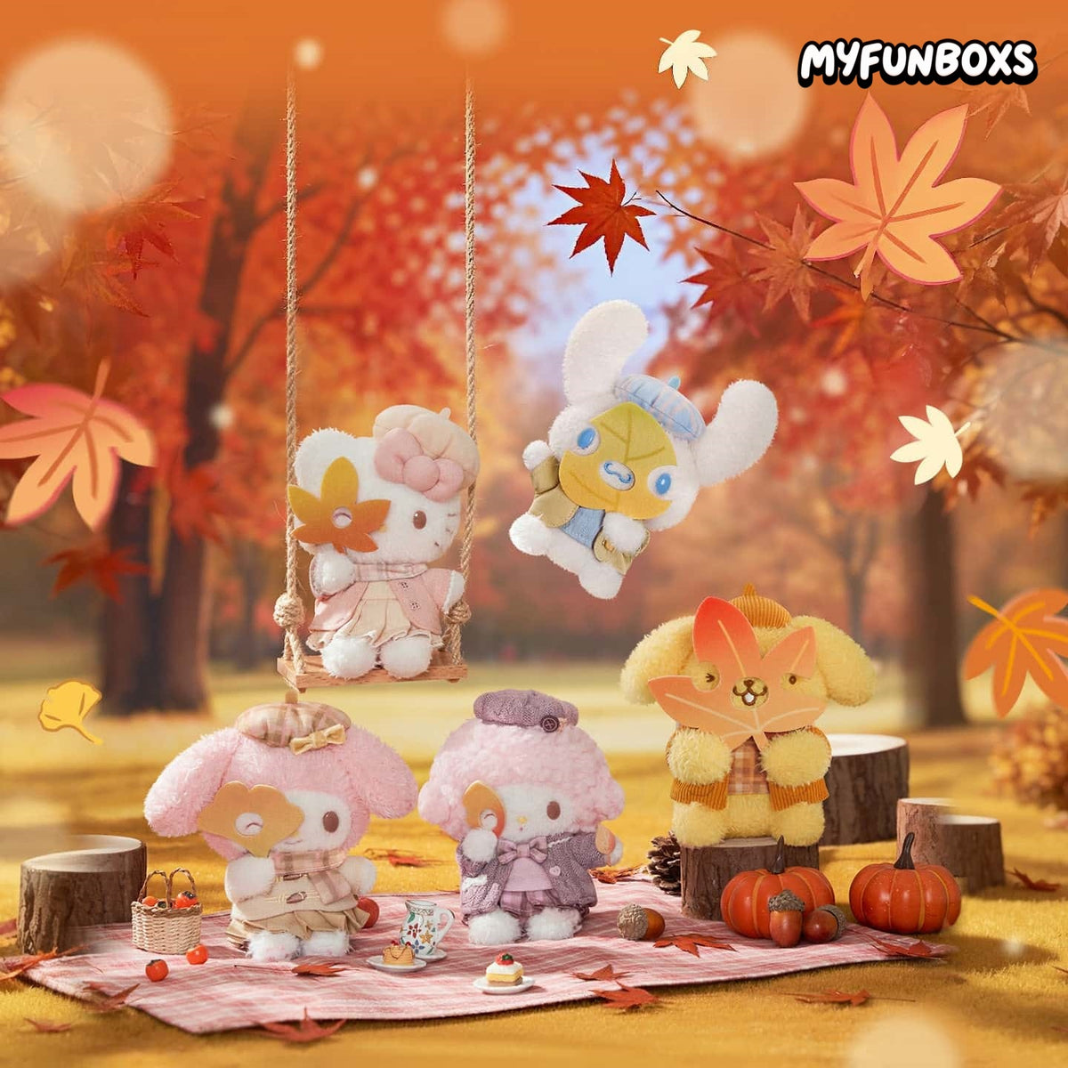 SANRIO Hidden in Autumn Series Plush Keychain