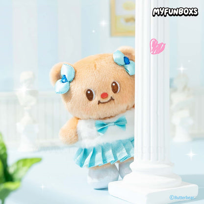 Butter Bear Bow Plush Keychain