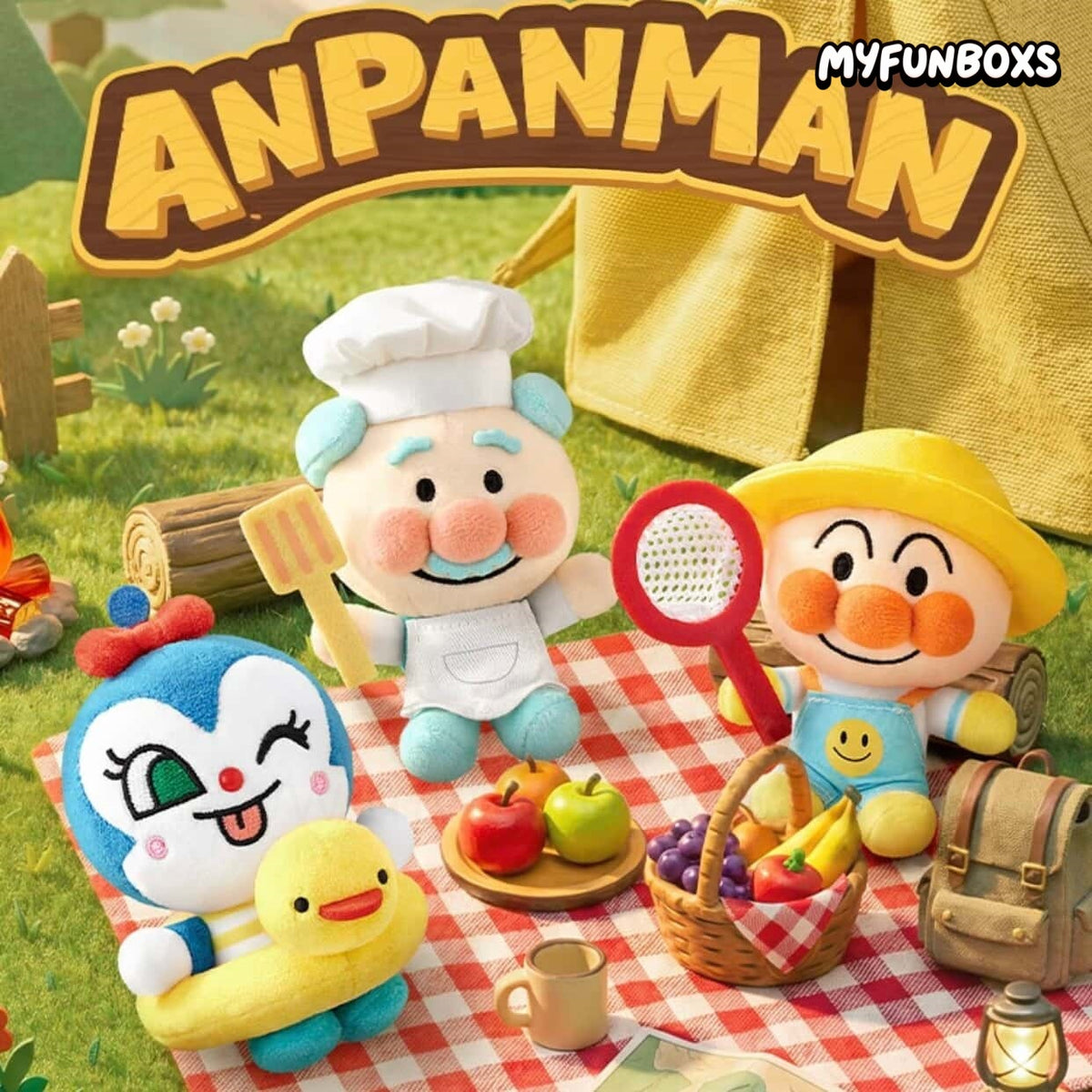 Anpanman Retro Toy Cottage Series Plush Keychain Blind Box