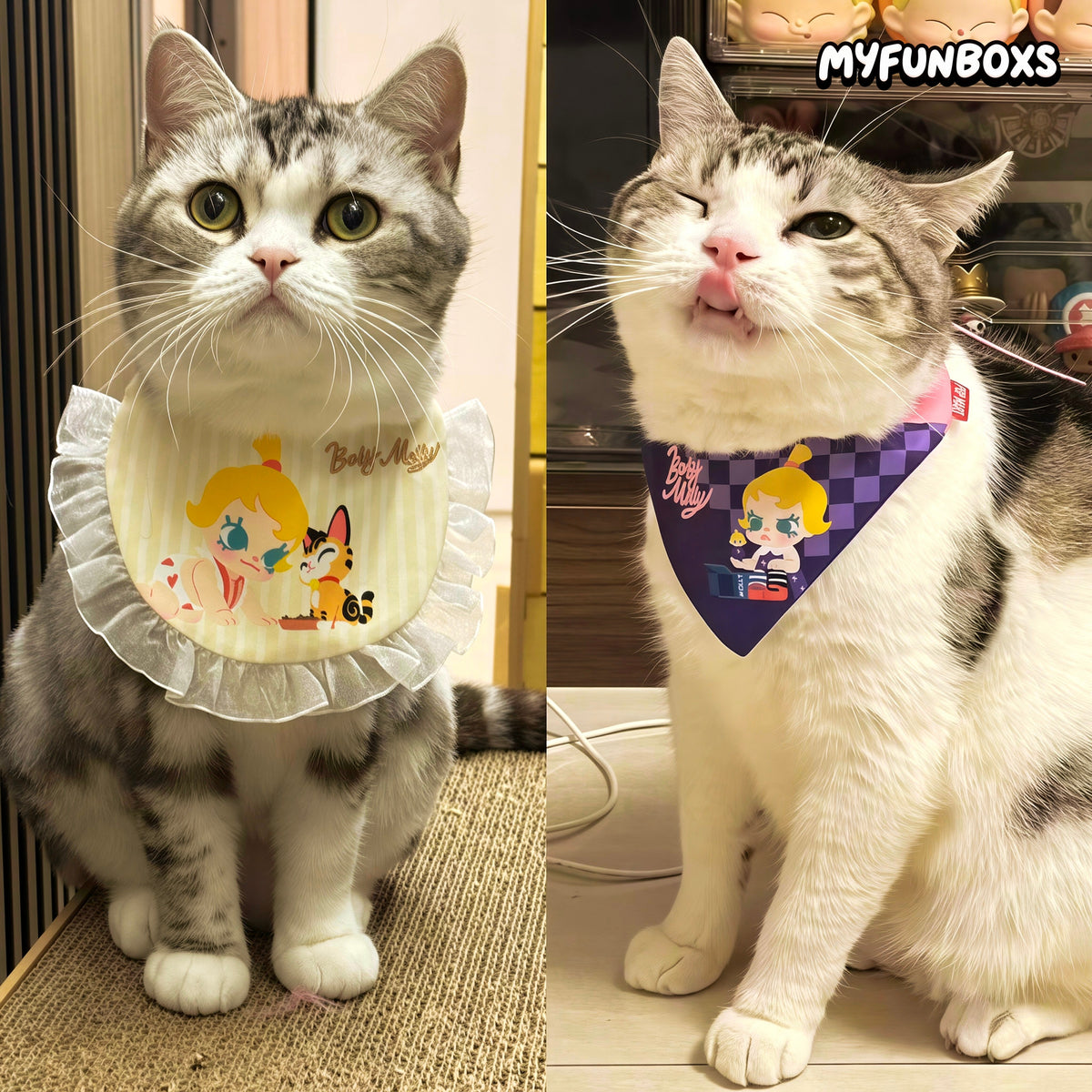 POP MART BABY MOLLY Pet Bandana – Cute Cat & Dog Scarf