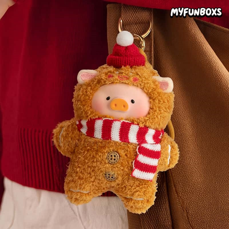 LuLu the Piggy Christmas Gingerbread Man Lu Plush Keychain