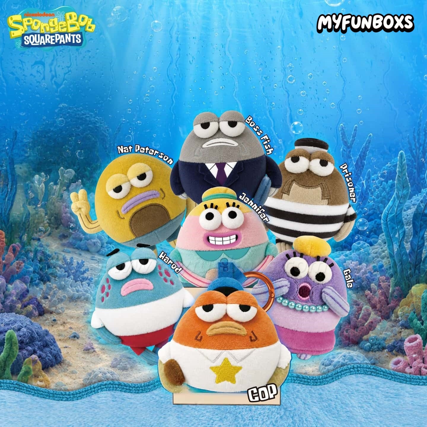 SpongeBob SquarePants Bikini Bottom Chubby Fish Series Plush Blind Box(PRE-ORDER)