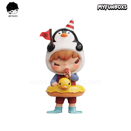 POP MART Hirono Penguin Lifeguard Figurine Hanging Card
