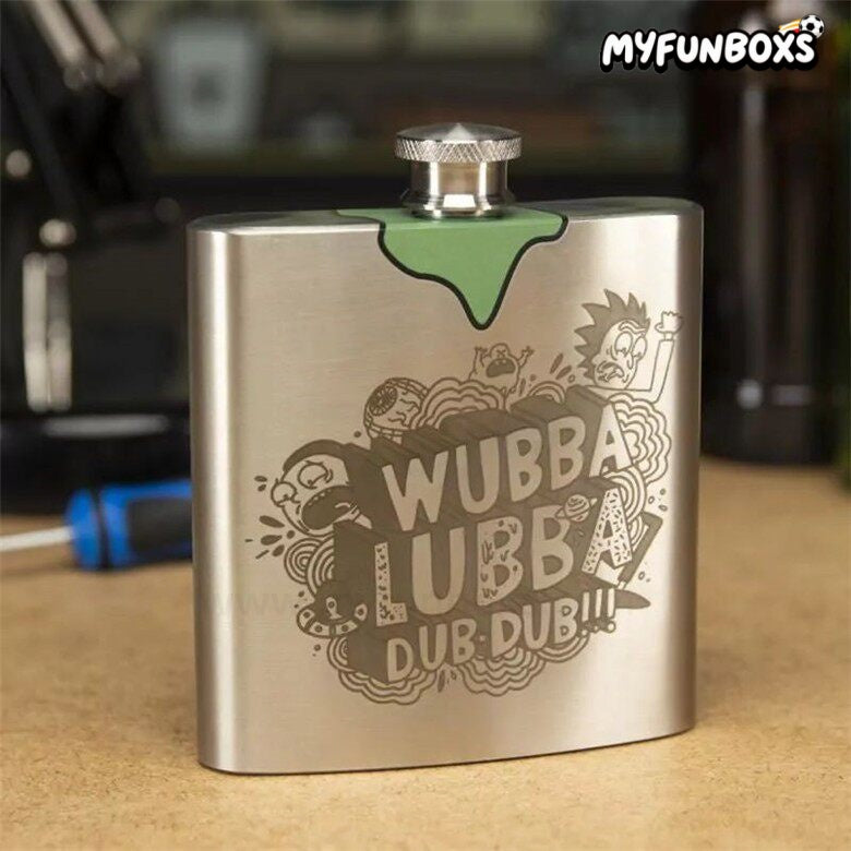 Rick and Morty Stainless Steel Hip Flask – 6oz