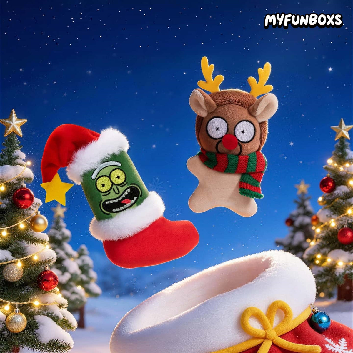 Rick and Morty Christmas Collection Plush Keychain