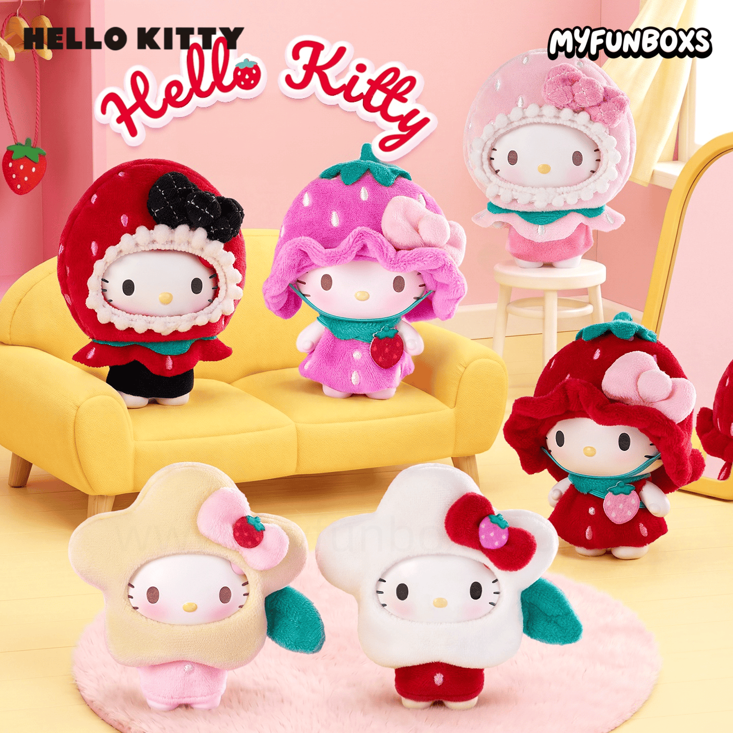 Hello Kitty Strawberry Kindergarten Series Fun Build Blind Box