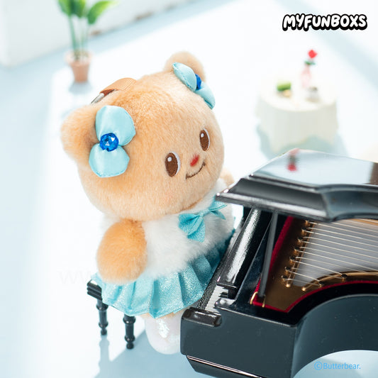 Butter Bear Bow Plush Keychain