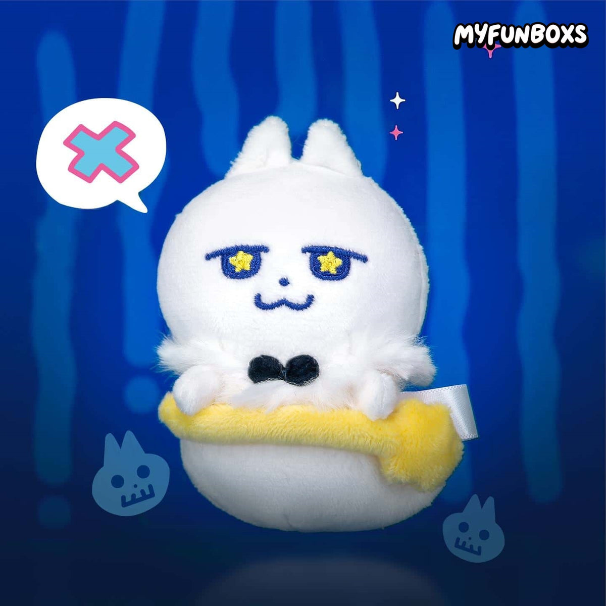 Necktie Cat Halloween Ghost Plush Keychain