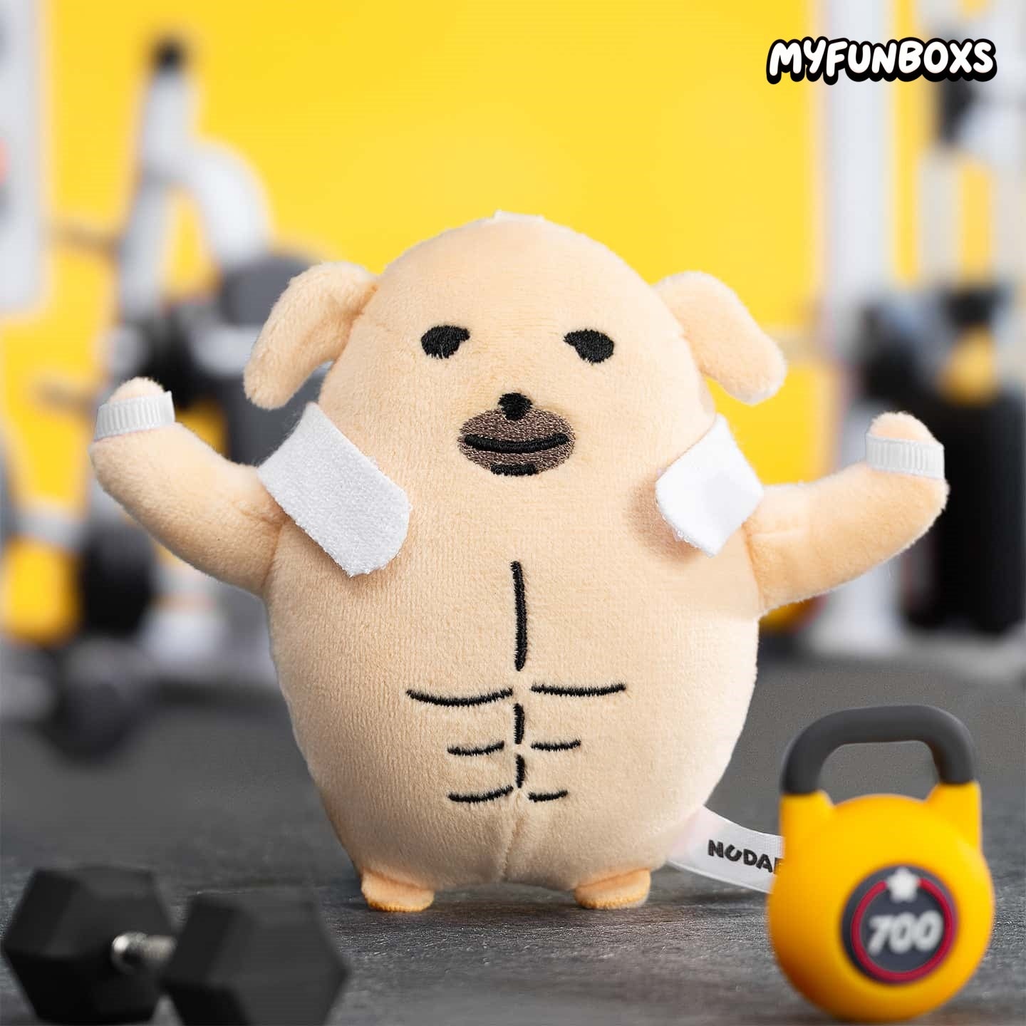 Nudaeng Muscular Dog Plush Keychain