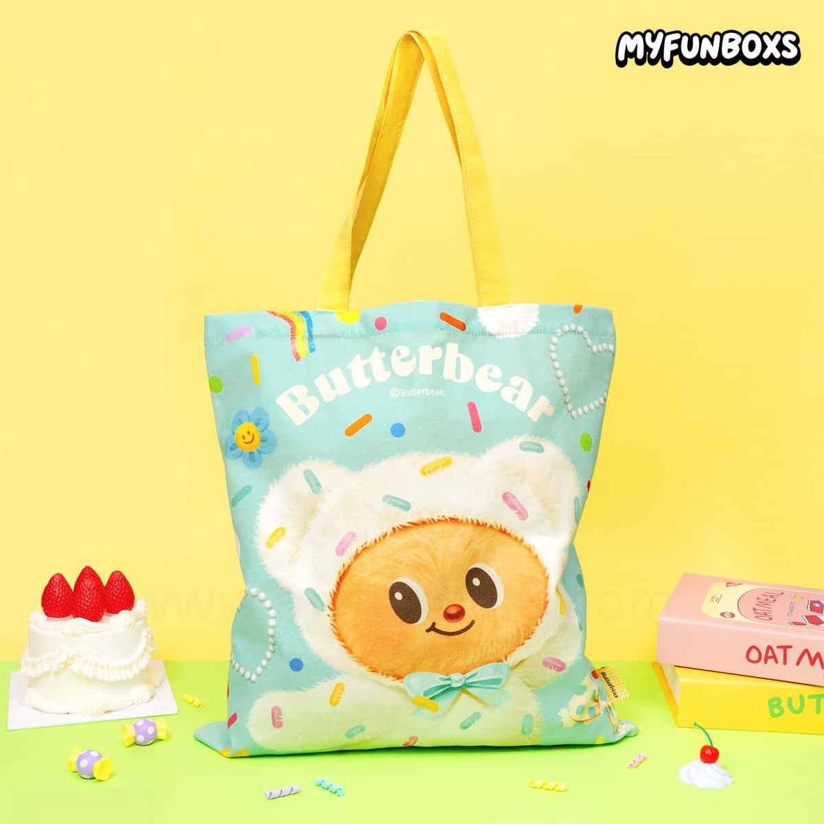 Butter Bear Candy Canvas Tote Bag