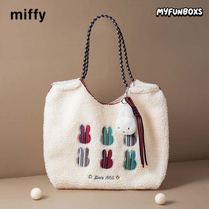 Miffy Embroidered Plush Tote Bag
