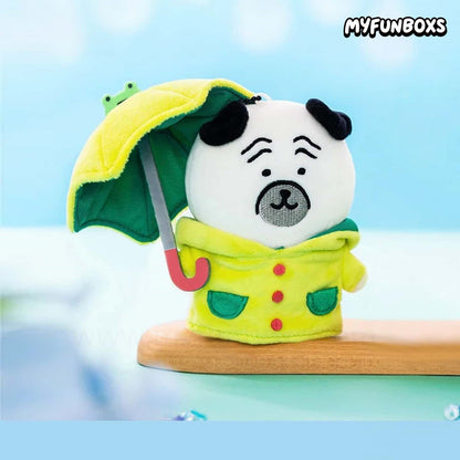 Joke Bear and Friends “It's Raining” Umbrella Pug Plush Keychain