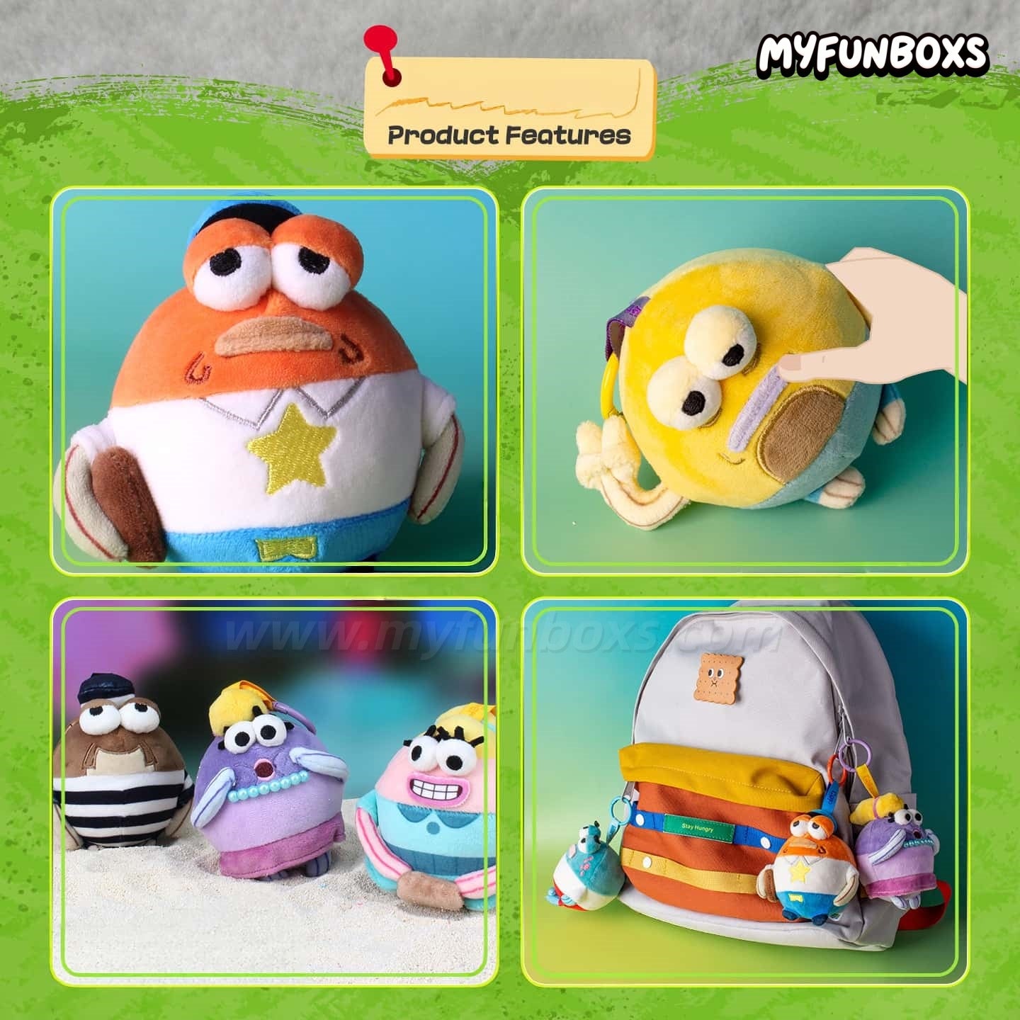 SpongeBob SquarePants Bikini Bottom Chubby Fish Series Plush Blind Box(PRE-ORDER)