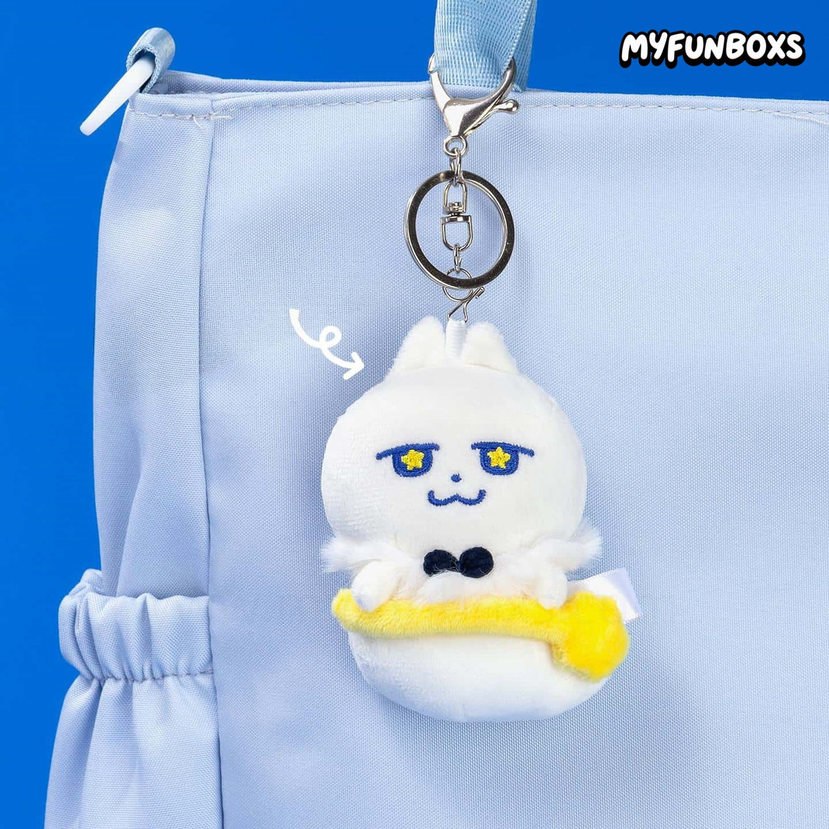 Necktie Cat Halloween Ghost Plush Keychain