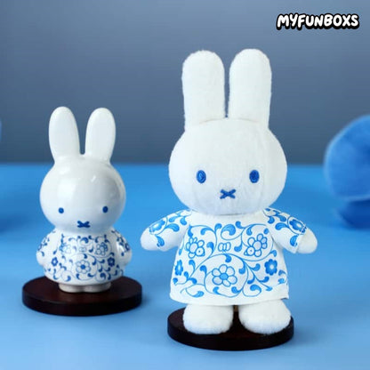 Miffy Chinese Blue And White Porcelain Plush Keychain, Limited Edition (PRE-ORDER)