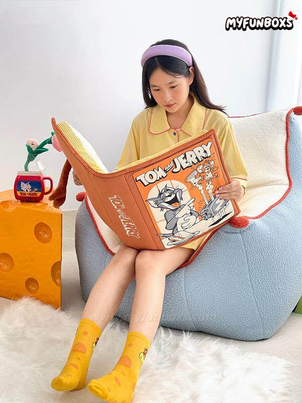 Tom and Jerry Comic Book Plush Pillow